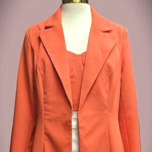 Women's Elegant Long Sleeve Blazer and top Open Front Rhinestone blazer